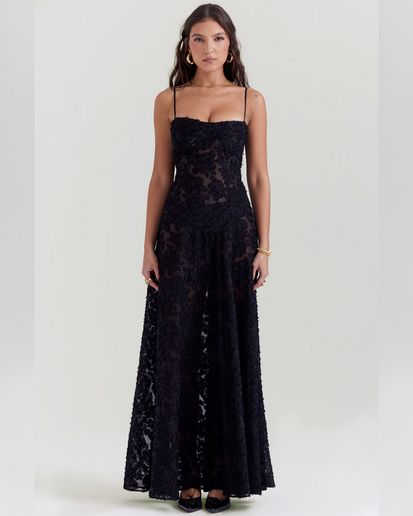 Isla™ | Pistachio Lace-Back Maxi Dress