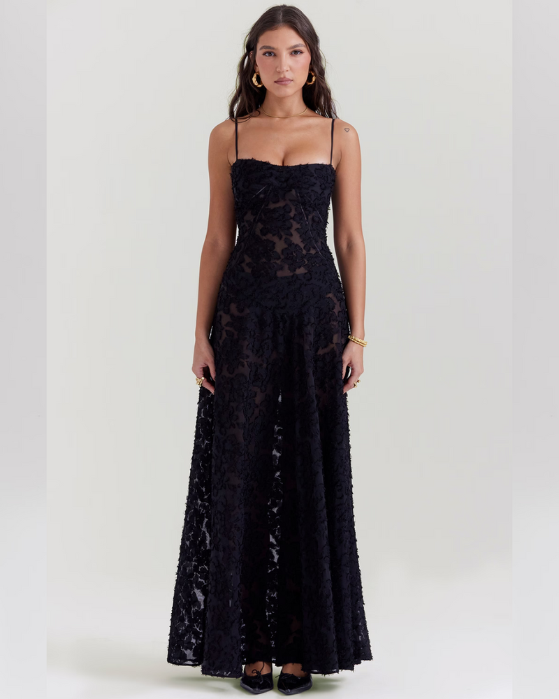 Isla™ | Pistachio Lace-Back Maxi Dress