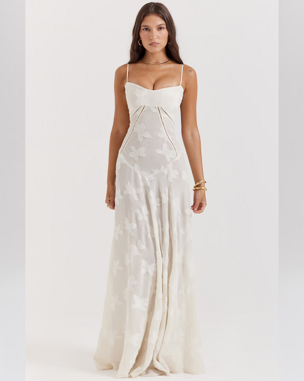 Isla™ | Pistachio Lace-Back Maxi Dress