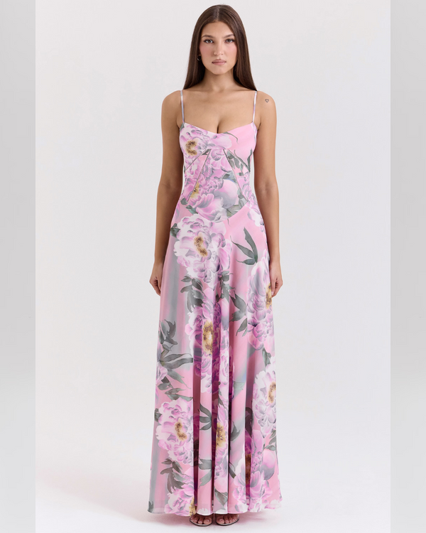 Isla™ | Pistachio Lace-Back Maxi Dress