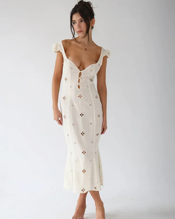 Elara™ | Jacquard Maxi Dress