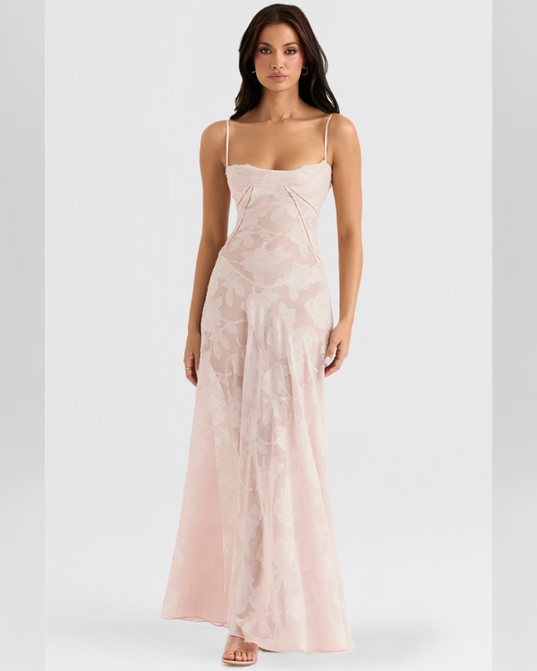 Isla™ | Pistachio Lace-Back Maxi Dress