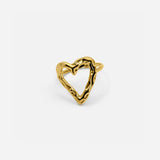 Ember | Adjustable Textured Heart Gold Ring