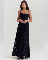 Isla™ | Pistachio Lace-Back Maxi Dress
