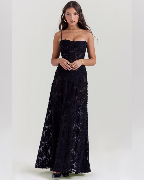 Isla™ | Pistachio Lace-Back Maxi Dress