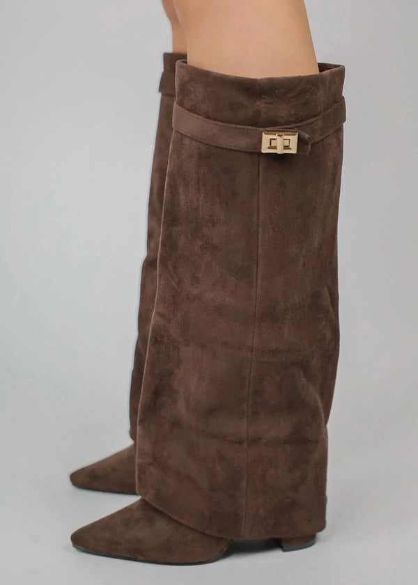 Dante™ | Suede Knee-High Boots - Brown