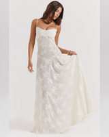 Isla™ | Pistachio Lace-Back Maxi Dress