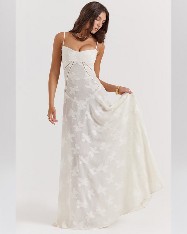 Isla™ | Pistachio Lace-Back Maxi Dress
