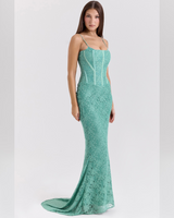 Elodie™ | Orchid Lace Corset Maxi Dress