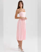 Elara™ | Pleated Corset Midi Dress