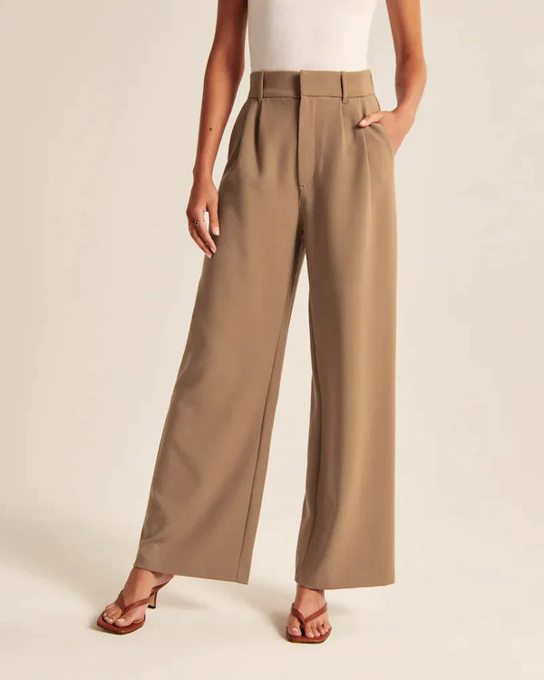 Noa™ | Brown Wide-Leg Trousers