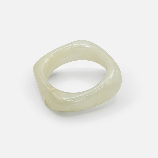 Rosella™ | Sculpted Acrylic Bangle – Cream