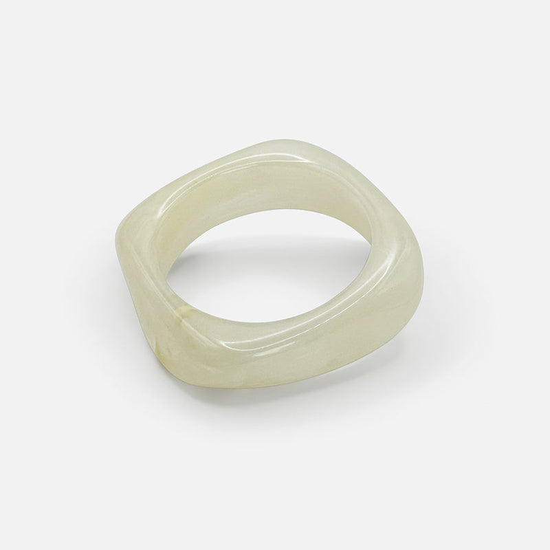 Rosella™ | Sculpted Acrylic Bangle – Cream