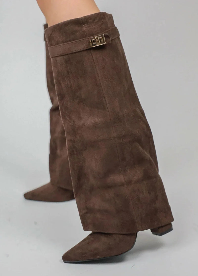 Dante™ | Suede Knee-High Boots - Brown