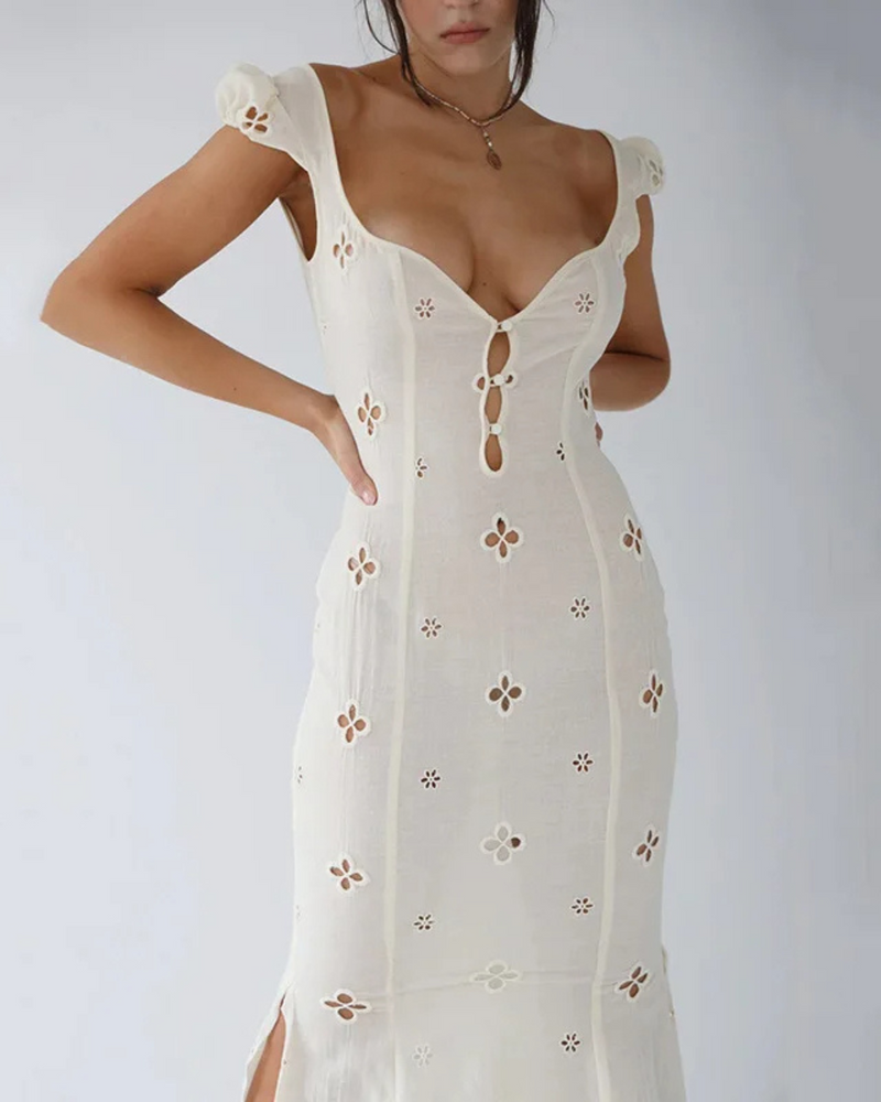 Elara™ | Jacquard Maxi Dress