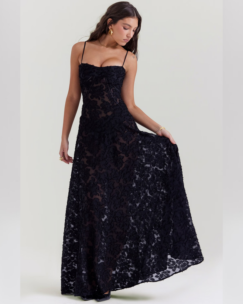 Isla™ | Pistachio Lace-Back Maxi Dress