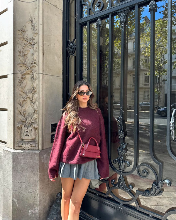 Dara™ | Soft Knit Sweater - Burgundy