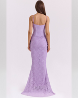 Elodie™ | Orchid Lace Corset Maxi Dress