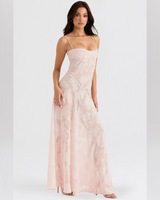 Isla™ | Pistachio Lace-Back Maxi Dress
