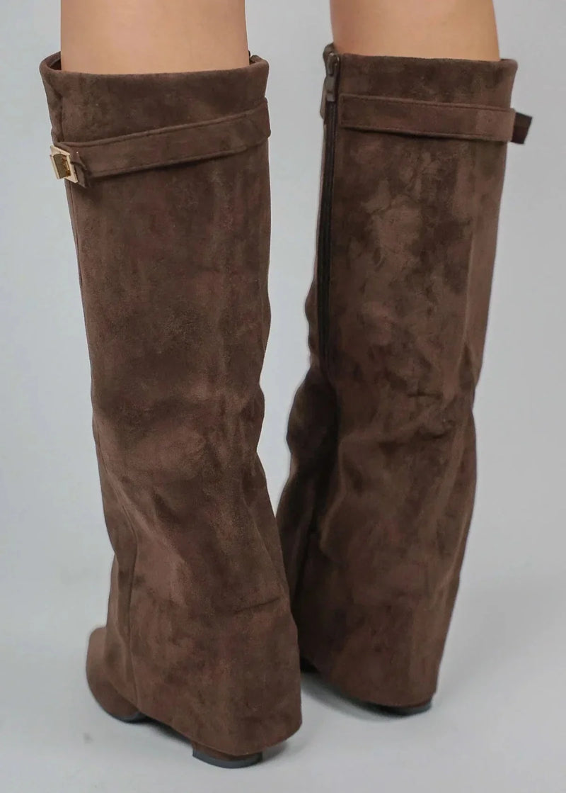 Dante™ | Suede Knee-High Boots - Brown