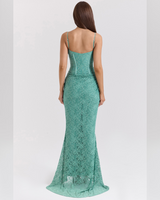 Elodie™ | Orchid Lace Corset Maxi Dress