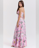 Isla™ | Pistachio Lace-Back Maxi Dress