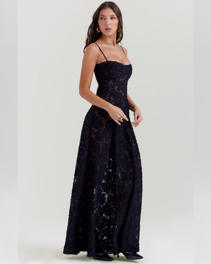 Isla™ | Pistachio Lace-Back Maxi Dress