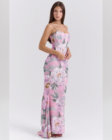 Elodie™ | Orchid Lace Corset Maxi Dress