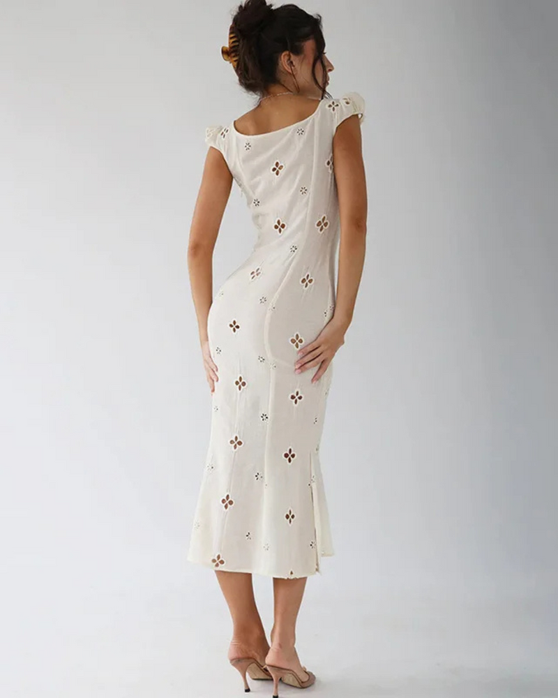 Elara™ | Jacquard Maxi Dress