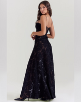 Isla™ | Pistachio Lace-Back Maxi Dress