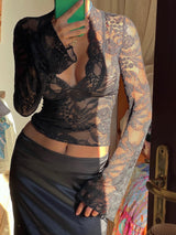 Liora™ | Lace Detail Top – Black