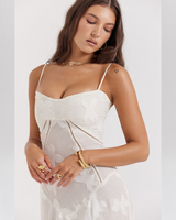 Isla™ | Pistachio Lace-Back Maxi Dress