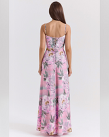 Isla™ | Pistachio Lace-Back Maxi Dress