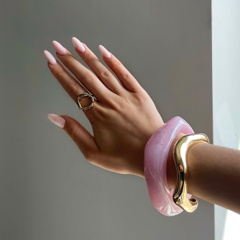 Opulence | Sculpted Gold Open Bracelet