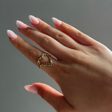 Ember | Adjustable Textured Heart Gold Ring