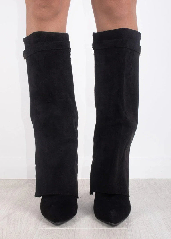 Dante™ | Suede Knee-High Boots - BLACK