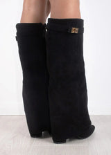 Dante™ | Suede Knee-High Boots - BLACK