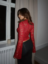 Liora™ | Lace Detail Top - Red