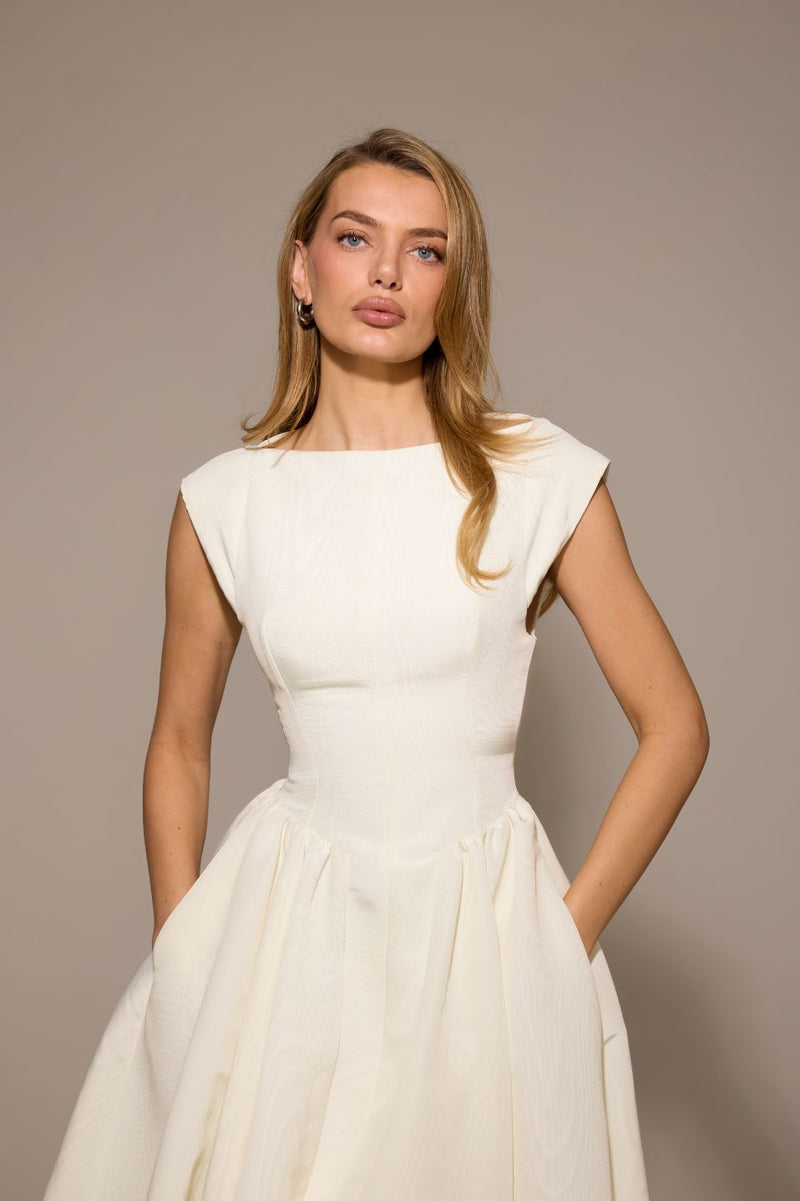 Elara™ | Elegant White Dress