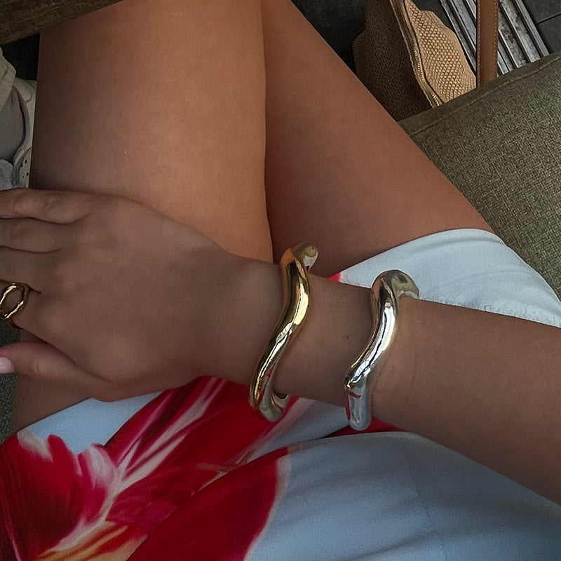 Opulence | Sculpted Gold Open Bracelet