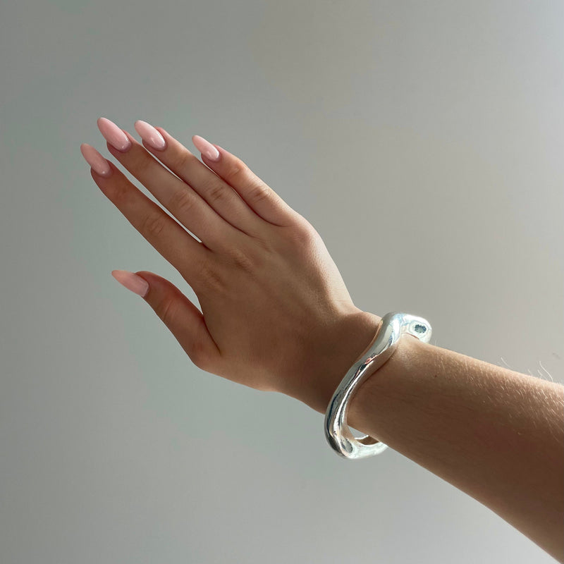 Opulence | Sculpted Silver Open Bracelet