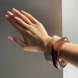Velora™ | Sculpted Acrylic Bangle – Chocolate