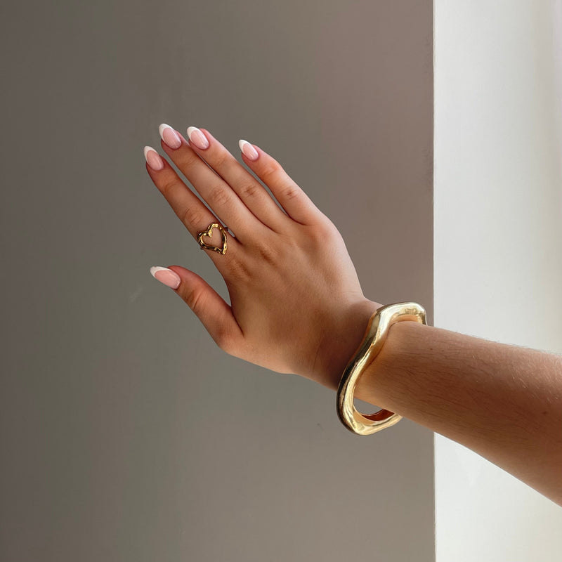 Opulence | Sculpted Gold Open Bracelet