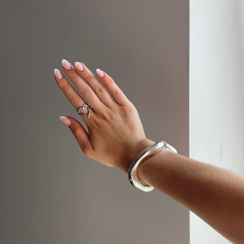 Opulence | Sculpted Silver Open Bracelet