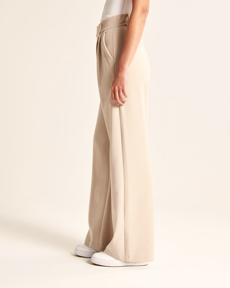Noa™ | Beige Wide-Leg Trousers