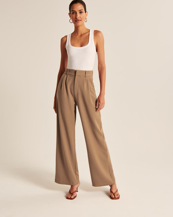 Noa™ | Brown Wide-Leg Trousers