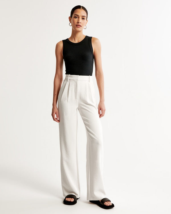 Noa™ | White Wide-Leg Trousers