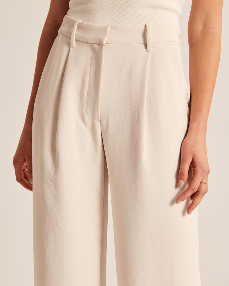 Noa™ | Beige Wide-Leg Trousers