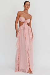 Elara™ | Cut-Out Ruffle Maxi Dress