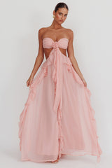 Elara™ | Cut-Out Ruffle Maxi Dress